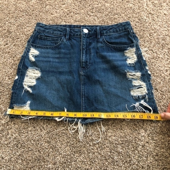3X1 distressed Celine denim raw hem skirt - Picture 8 of 9